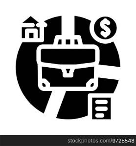 investment portfolio glyph icon vector. investment portfolio sign. isolated symbol illustration. investment portfolio glyph icon vector illustration