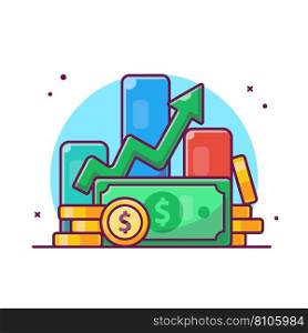 Investment statistic growth with money cartoon Vector Image