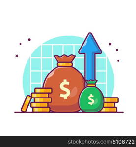 Investment statistic growth with money cartoon Vector Image