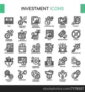 Investment , Thin Line and Pixel Perfect Icons