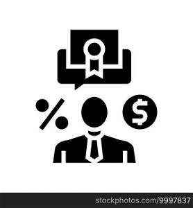 investor business glyph icon vector. investor business sign. isolated contour symbol black illustration. investor business glyph icon vector illustration