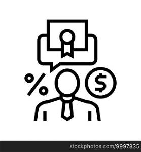 investor business line icon vector. investor business sign. isolated contour symbol black illustration. investor business line icon vector illustration