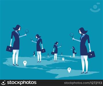 Investor. Business people searching for investment. Concept business character vector illustration.