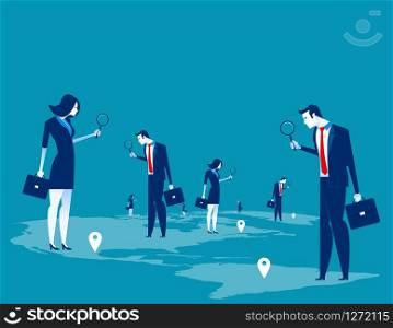 Investor. Business people searching for investment. Concept business character vector illustration.