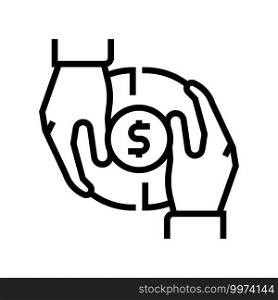 investor money line icon vector. investor money sign. isolated contour symbol black illustration. investor money line icon vector illustration