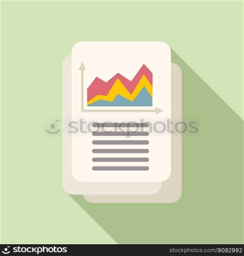 Investor papers icon flat vector. Financial money. Stack result. Investor papers icon flat vector. Financial money