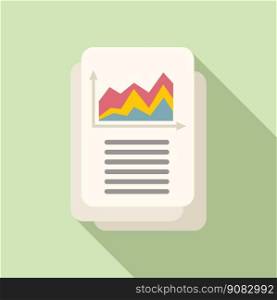 Investor papers icon flat vector. Financial money. Stack result. Investor papers icon flat vector. Financial money