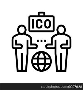 investors ico line icon vector. investors ico sign. isolated contour symbol black illustration. investors ico line icon vector illustration
