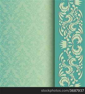 Invitation card. Abstract background with damask pattern