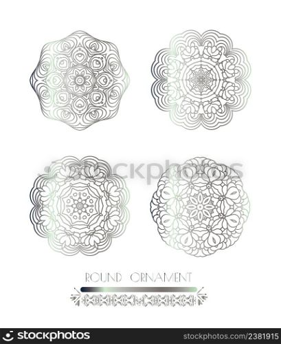 Invitation card with lace silver ornament. Luxury ornamental pattern template for design. Invitation card with lace silver