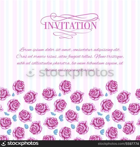 Invitation cards with flowers and lines. Vector illustration.
