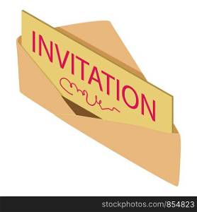 Invitation icon. Isometric illustration of invitation vector icon for web. Invitation icon, isometric style