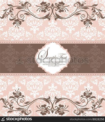 Invitation vintage card with floral elements vector image