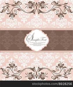 Invitation vintage card with floral elements vector image