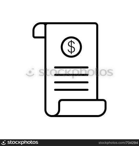 Invoice bill line icon