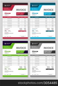 Invoice form. Bills design accounting commerce calculation total order. Receipt payment, paper blank for invoicing services vector finance template. Invoice form. Bills design accounting commerce calculation total order. Receipt payment, paper blank for invoicing vector template