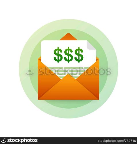 Invoice icon in flat line style. business or financial operations sign. Payment and billing invoices. Vector stock illustration.