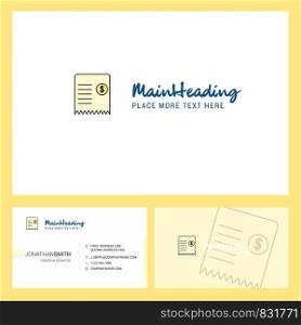 Invoice Logo design with Tagline & Front and Back Busienss Card Template. Vector Creative Design