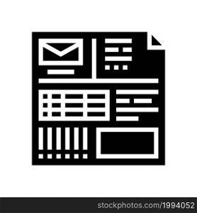 invoice paper list glyph icon vector. invoice paper list sign. isolated contour symbol black illustration. invoice paper list glyph icon vector illustration