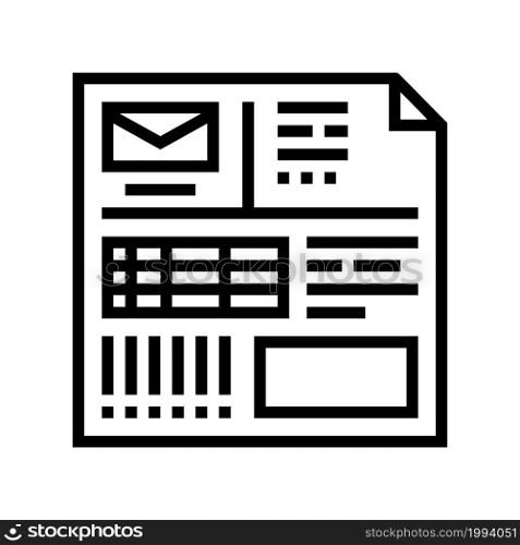 invoice paper list line icon vector. invoice paper list sign. isolated contour symbol black illustration. invoice paper list line icon vector illustration