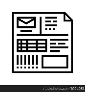 invoice paper list line icon vector. invoice paper list sign. isolated contour symbol black illustration. invoice paper list line icon vector illustration