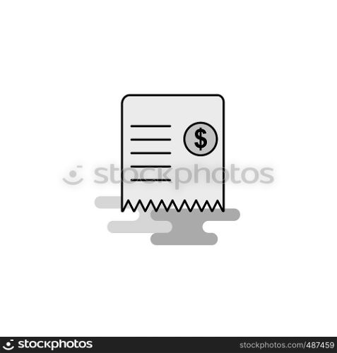 Invoice Web Icon. Flat Line Filled Gray Icon Vector