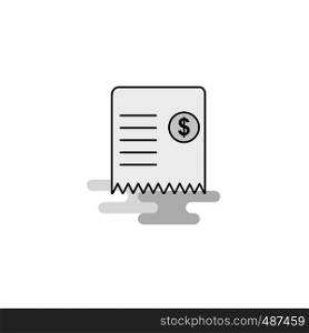 Invoice Web Icon. Flat Line Filled Gray Icon Vector