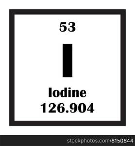 Iodine chemical element icon vector illustration design