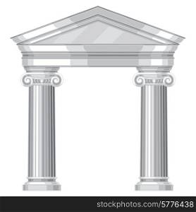 Ionic realistic antique greek temple with columns.. Ionic realistic antique greek temple with columns