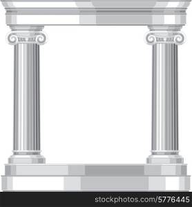 Ionic realistic antique greek temple with columns.. Ionic realistic antique greek temple with columns