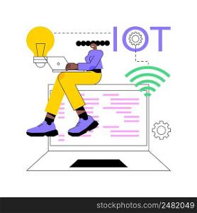 IoT development abstract concept vector illustration. Internet of things, IoT developer, programming team, company website design, web page element, UI, abstract metaphor.. IoT development abstract concept vector illustration.