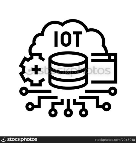 iot electronic technology line icon vector. iot electronic technology sign. isolated contour symbol black illustration. iot electronic technology line icon vector illustration