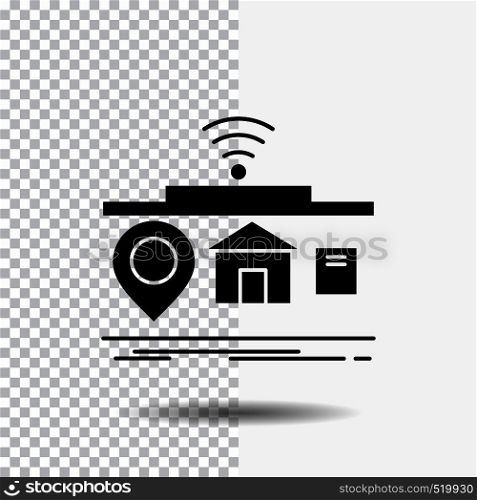 IOT, gadgets, internet, of, things Glyph Icon on Transparent Background. Black Icon. Vector EPS10 Abstract Template background