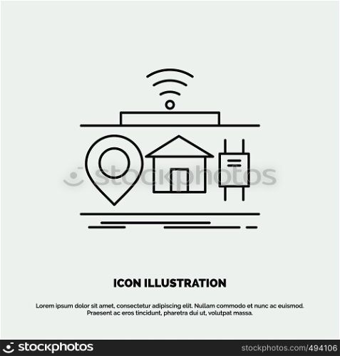 IOT, gadgets, internet, of, things Icon. Line vector gray symbol for UI and UX, website or mobile application. Vector EPS10 Abstract Template background