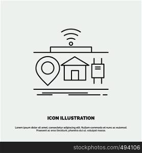 IOT, gadgets, internet, of, things Icon. Line vector gray symbol for UI and UX, website or mobile application. Vector EPS10 Abstract Template background