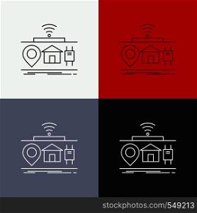 IOT, gadgets, internet, of, things Icon Over Various Background. Line style design, designed for web and app. Eps 10 vector illustration. Vector EPS10 Abstract Template background