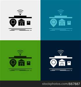 IOT, gadgets, internet, of, things Icon Over Various Background. glyph style design, designed for web and app. Eps 10 vector illustration. Vector EPS10 Abstract Template background