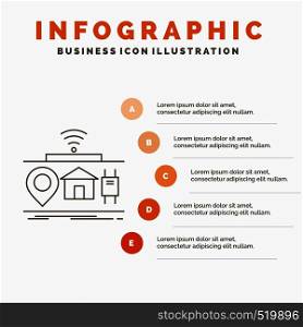 IOT, gadgets, internet, of, things Infographics Template for Website and Presentation. Line Gray icon with Orange infographic style vector illustration. Vector EPS10 Abstract Template background