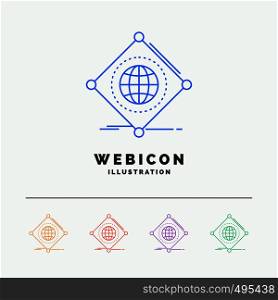 IOT, internet, things, of, global 5 Color Line Web Icon Template isolated on white. Vector illustration. Vector EPS10 Abstract Template background