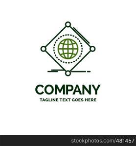 IOT, internet, things, of, global Flat Business Logo template. Creative Green Brand Name Design.
