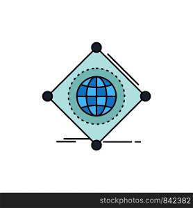IOT, internet, things, of, global Flat Color Icon Vector