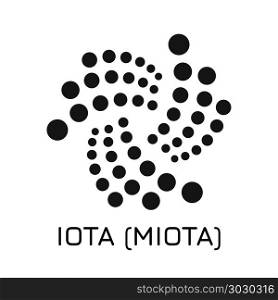IOTA (MIOTA). Vector illustration crypto coin ico. Vector illustration crypto coin icon on isolated white background IOTA (MIOTA). Name of the crypto currency and the short trade name on the exchange. Digital currency