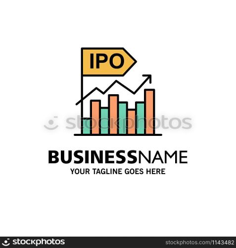 Ipo, Business, Initial, Modern, Offer, Public Business Logo Template. Flat Color
