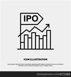 Ipo, Business, Initial, Modern, Offer, Public Line Icon Vector