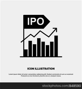 Ipo, Business, Initial, Modern, Offer, Public solid Glyph Icon vector