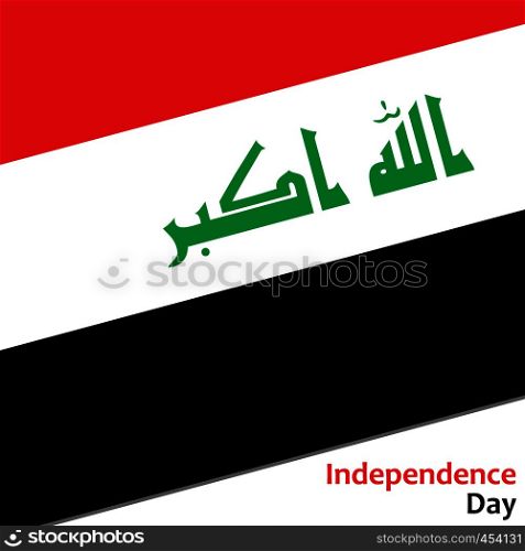 Irak independence day with flag vector illustration for web. Irak independence day