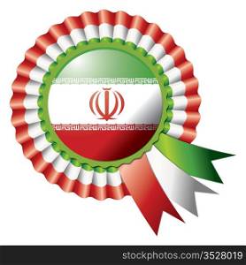 Iran detailed silk rosette flag, eps10 vector illustration