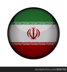 iran Flag in glossy round button of icon. iran emblem isolated on white background. National concept sign. Independence Day. Vector illustration.