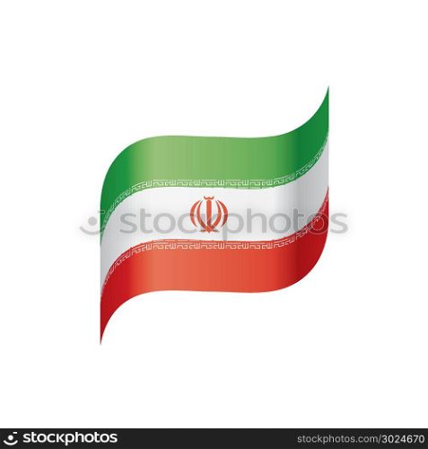 Iran flag, vector illustration. Iran flag, vector illustration on a white background