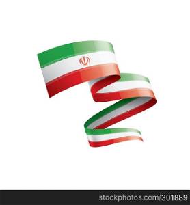 Iran national flag, vector illustration on a white background. Iran flag, vector illustration on a white background